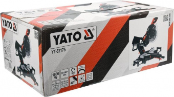YATO Пила торцьовальна з протяжкою і лазером YATO: P=1.8 кВт, диск Ø=305/30мм, гл. різу 90°/45°-105/