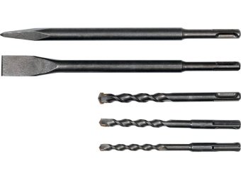 Перфоратор мережевий SDS+ YATO: P= 1100 Вт, J = 4.5 Дж. для свердл Ø≤ 35 мм, 3 свердла і 2 піки [2]