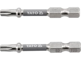 Насадка викруткова YATO TORX T25 х 50 мм. HEX 1/4", покрита нікелем, 2 шт.[10]