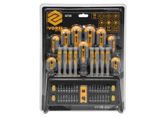 VOREL Набір викруток і викруткових насадок : Cr-V, 50 шт  | 60780