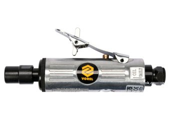 VOREL Шліфмашина пневматична пряма : Ø 1/4", патрон Ø= 6 мм, тиск- 6,3 Bar, 100 л/хв  | 81107
