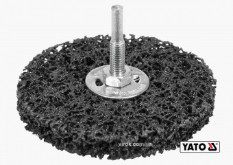 YATO Щітка зачисна дискова YATO : Ø=100 мм, зі шпинделем Ø=6 мм. з нетканого волокна, до дрилі  | YT