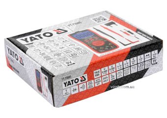 YATO Мультиметр для вимірювання електричних параметрів YATO з LCD-дисплеєм і провідниковими контакт.