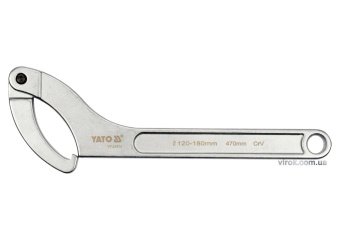 YATO Ключ гаковий з носиком на шарнірі в діапаз. M= 120-180 мм YATO, Хр-Ванад., L= 470 мм  | YT-0167
