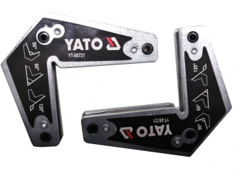 YATO Кутники магнітні для зварювання YATO: кут: 60°, 90°, 120°, сталеві, сила утримування-10 кг, 2 ш