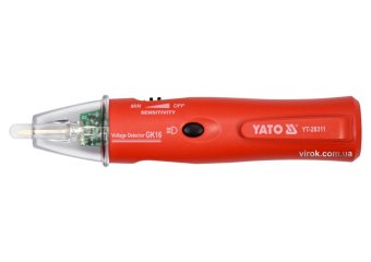 YATO Індикатор напруги мережі YATO контрольний, 5-1000В, плоский шліц SL4.5мм, регулятор чутливості 
