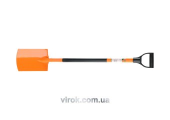 FLO Лопата штикова прямокут. 28х19,5 см з металевим держаком з пластик. захватом  | 35809