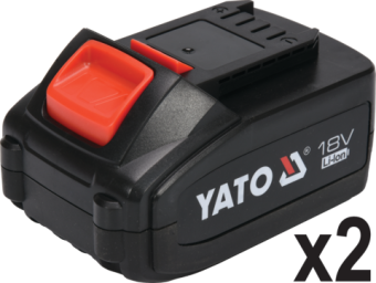Гайковерт ударний, безщітковий YATO: 2 акум.18 В Li-Ion 4 АГод, квадрат1/2", 850 Нм + зарядн. пристр