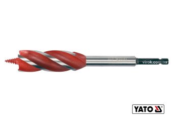 YATO Свердло по дереву YATO : Ø= 22 мм, L= 165 мм, HRC 40-45 з 4 пругами, HEX- 1/4"  | YT-44686