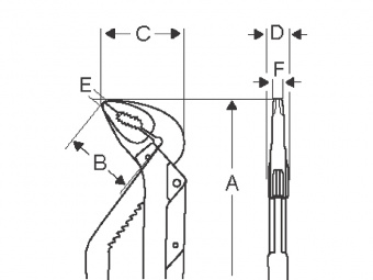 BAHCO ( БАКО / БАХКО ) Клещи переставные 250 мм, захват до 45 мм (плоские заготовки. трубы)