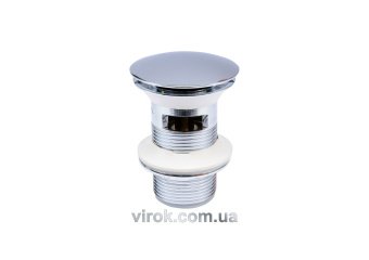  Пробка автомат латунна "M" з гвинтом G5/4" хромов. до раковин з переливом  | 75487
