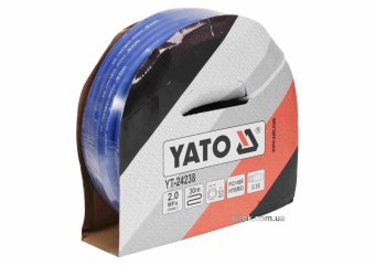 YATO Шланг пневматичний гібридний (ПВХ+БНК) YATO: Ø12.5 мм x30м, Ø=3/8", тиск ≤ 2 MPa, різьбов. з'єд