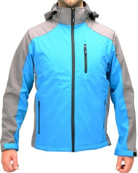 YATO Куртка робоча SOFTSHELL з прикріпн капюшоном YATO розм S, синьо-сіра, 3 кишені, 96% поліес і 4%