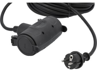 Кабель-подовжувач для будів. робіт мереж 230В YATO, 2 гнізда l= 25м. струм- 16А, 3-жильний S=1,5 мм²