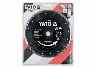 YATO Диск відрізний алмазний по гресу, кераміці "TURBO" YATO Ø=230x2x10x22.2 мм,в мокр.і сух. режимі