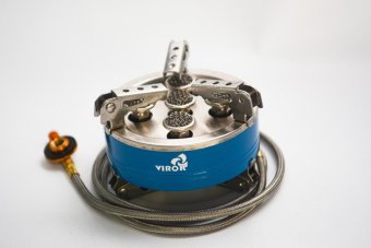 VIROK Плита газова туристична 7кВт, 5 комфорок + шланг з різьбовим (7/16) з'єднанням  | 44V201