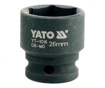 YATO Головка торцева ударна 6-гранна YATO : квадрат 1/2", М= 26 мм, L= 43 мм  | YT-1016