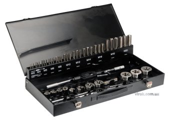 YATO Мітчики і плашки YATO Ø= М3- М20 з воротками і плашкотримачами, 56 елем.  | YT-2979