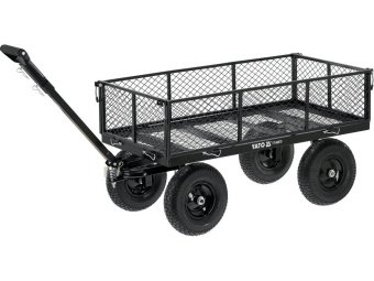 Візок присадибний з відкидн борт і чохлом на 4 колес YATO з повор дишлом, 130х59х25см, навант- 450кг
