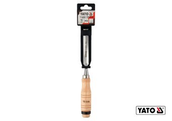 YATO Стамеска напівкругла YATO : b= 16 мм, клинок- 125 мм, дерев'яна ручка- 112 мм  | YT-62824