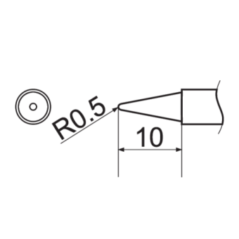 Наконечник для точкової пайки з вклад грілкою YATO заг. l= 150 мм, наконеч 10х 0,5 мм тип T12-B2