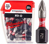 MILWAUKEE Біта SHOCKWAVE , PZ1, 25мм, (25шт) | 4932430861
