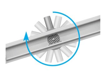 FALA Трап підлоговий зливний з нержавіючої сталі "ROTARY" ; 60x 4х 5 см, обертовий сифон  | 75346