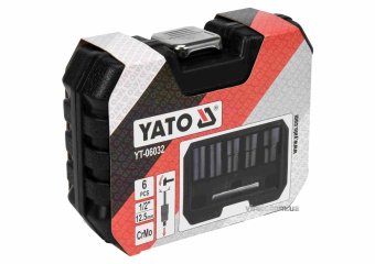 YATO Набір екстракторів YATO : квадрат-1/2", М17-27 мм, Cr-Mo, для видалення зломаних гвинтів 6 Од. 