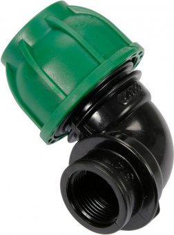 FLO Коліно 90° до водяних пластикових труб з внутр. різьбою 32 мм-3/4" поліпропілен, для тиску 1 MPa