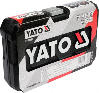 YATO Набір головок торцевих YATO : квадрат 3/8", М= 6-22 мм, з інструментами. 22 шт.  | YT-38561
