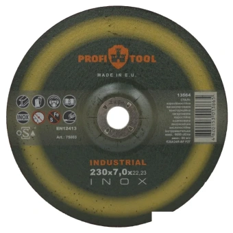 Круг зачистной по металлу PROFITOOL - INDUSTRIAL 230х7,0х22,2 мм INOX (75003)