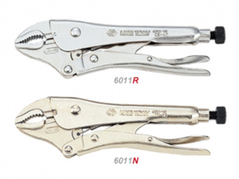 KING TONY Зажим с фиксатором L=254 мм закругл., хром | 6011-10R