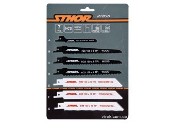 STHOR Набір полотен до шаблевої пили по дереву і металу, Bi-metal (3 шт), HCS (4 шт), 7 шт.  | 27850