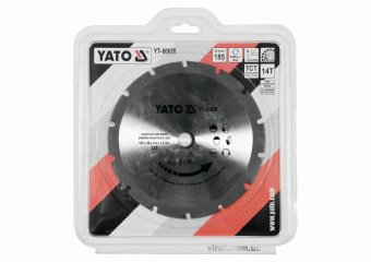 YATO Диск пиляльний по дереву з цвяхами YATO: Ø= 185х2.4x20 мм, 14 зубців, R.P.M до 9000 1/хв  | YT-