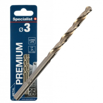 Specialist+ 64-0030 Свердло по металу PREMIUM 3,0 мм, наб. 3 шт