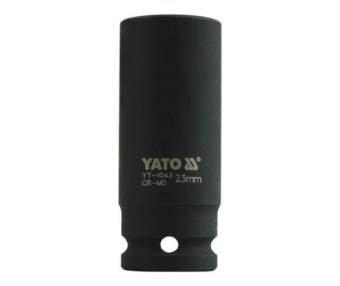 YATO Головка торцева ударна 6-гранна YATO : подовжена, квадрат 1/2", М= 23 мм, L= 78 мм  | YT-1043