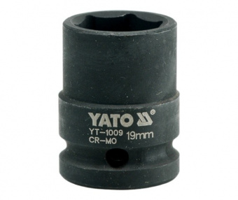 YATO Головка торцева ударна 6-гранна YATO : квадрат 1/2", М= 19 мм, L= 39 мм  | YT-1009
