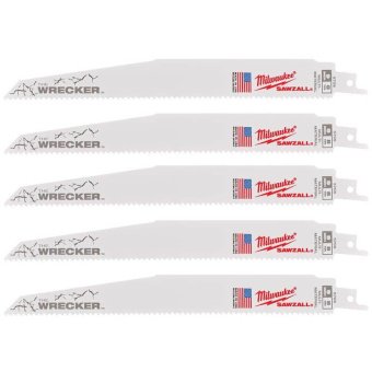 MILWAUKEE Полотно для шабельних пил WRECKER, 230х3,6/2,3мм, (5шт), (метал, деревина з цвяхами)