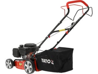 Газонокосарка бензинова YATO з приводом : 1,9кВт,  ширина різання: Ø= 41см, травозбірник- 40л