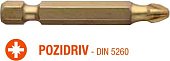 USH Насадка викруткова ISOTIN Pozidriv PZ3 x 50 мм. Torsion. титанова, подовжена. Уп. 10 шт. | UUSG0