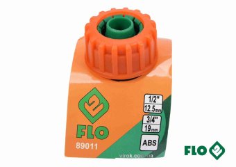 FLO Муфта сполучна 2-х водяних шлангів 1/2"-3/4" пластикова  | 89011