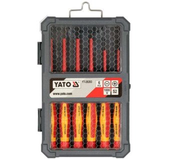 Набір викруток прецизійних діелектричних ізольованих YATO: до 1000 V, 6 шт. [6/48]