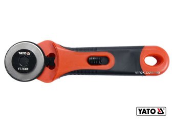 YATO Ніж YATO з висувним круглим сталевим лезом, Ø= 45 мм, ручка- TPR+ABS  | YT-75360