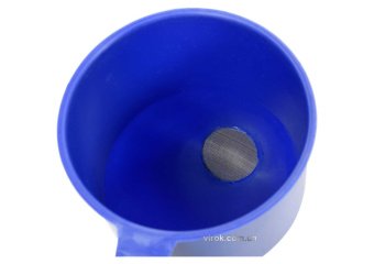 VOREL Лійка зі ситом синя : висота- 160 мм, зовн. і вн. діаметр- 130x120 мм, довжина- 144мм  | 83017