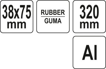 YATO Валик притискний гумовий YATO : Ø38 x 75 мм, алюмінієва ручка L= 320 мм  | YT-44150