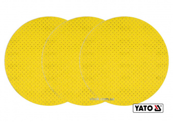 YATO Диск шліфувальний, перфорований, на липучці, до шліфмашини YATO : G120, Ø= 225 мм, 3 шт (DW) | 