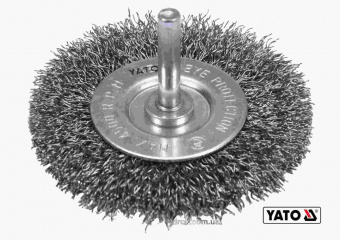 YATO Щітка зачисна дискова з нержавіючої сталі до дрилі YATO : Ø=75мм, шпиндель Ø=6мм, 4500об/хв  | 