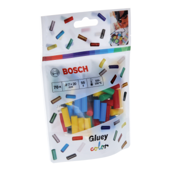 Кольорові клейові стержні Bosch Gluey (7х20 мм, 70 шт.) (2608002005)