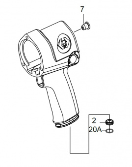 KING TONY Корпус гайковерта 33411-050 (Вкл.7.2.20A) | 33411-B01
