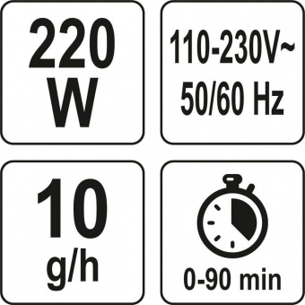 YATO Генератор озону YATO мережевий 230В , 220 Вт, продукт.- 10 гр/год | YT-73350